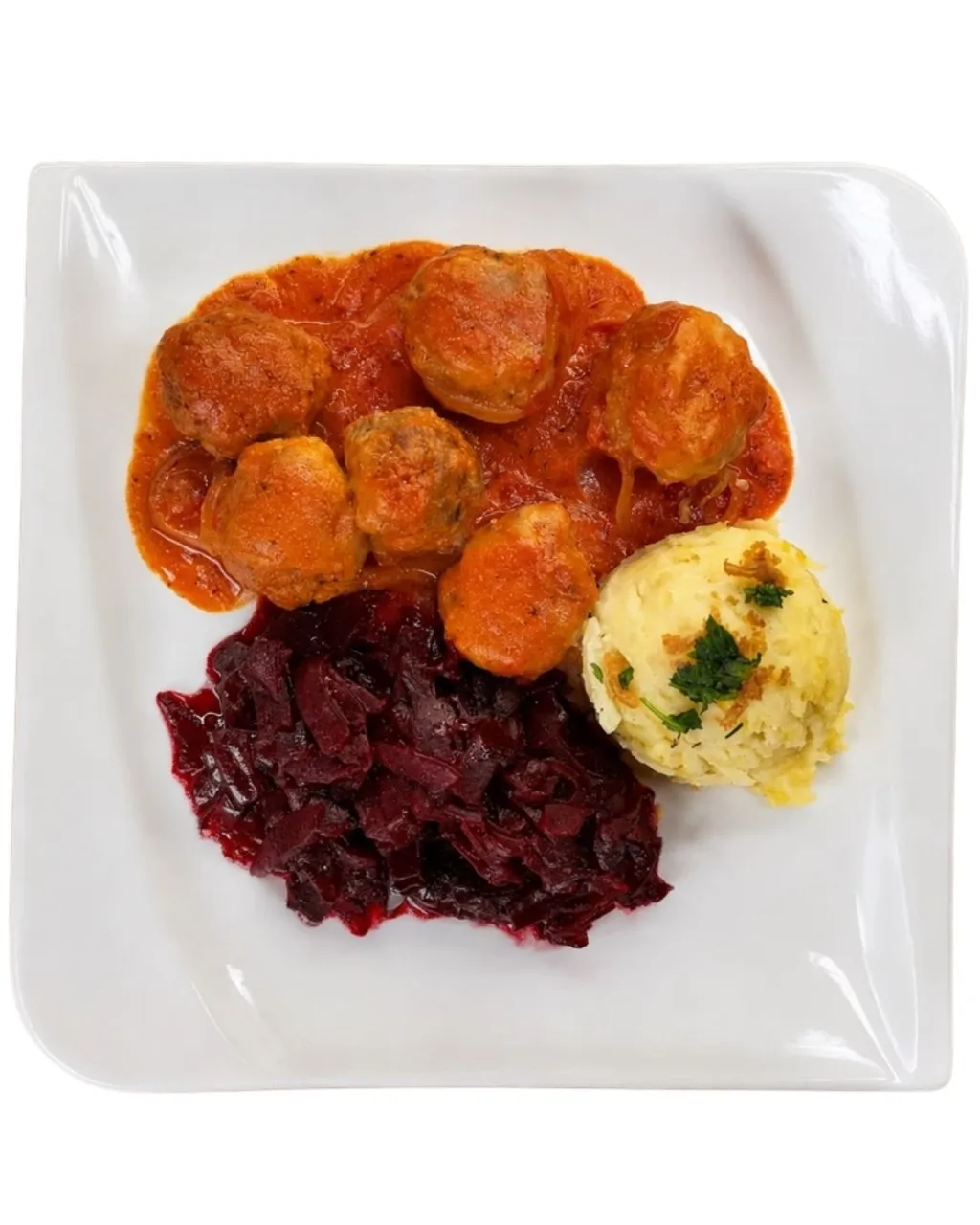1. PULPETY WIEPRZOWE W SOSIE POMIDOROWYM